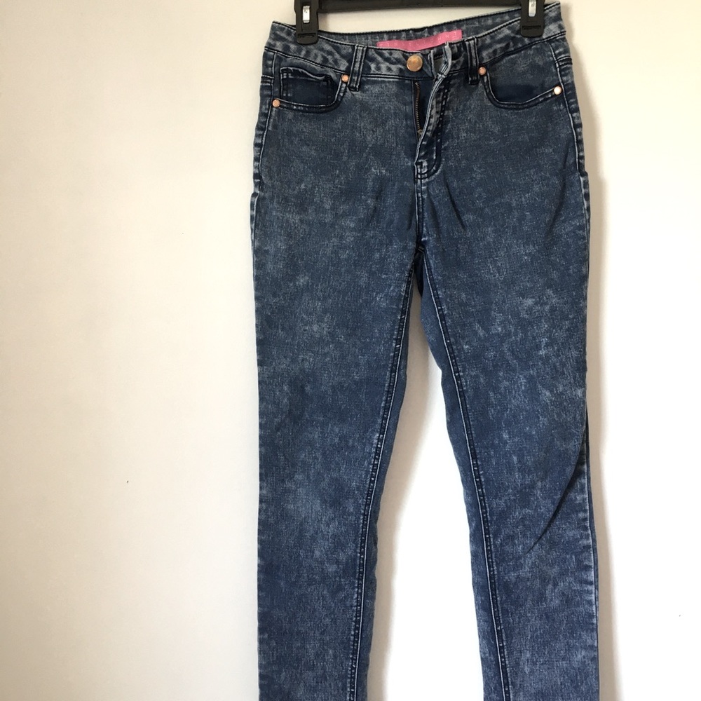 Tinseltown High Waisted Acid Wash Skinny Jeans